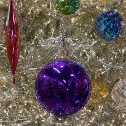 Ball Ornaments^Farrisilk Purple Shiny Ball Ornament, 8"