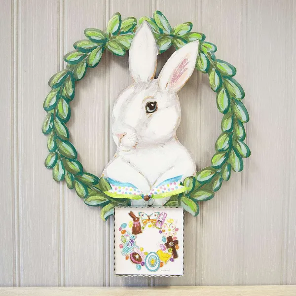 Hanging Decor^The Round Top Collection Rabbit Wreath Gallery Art