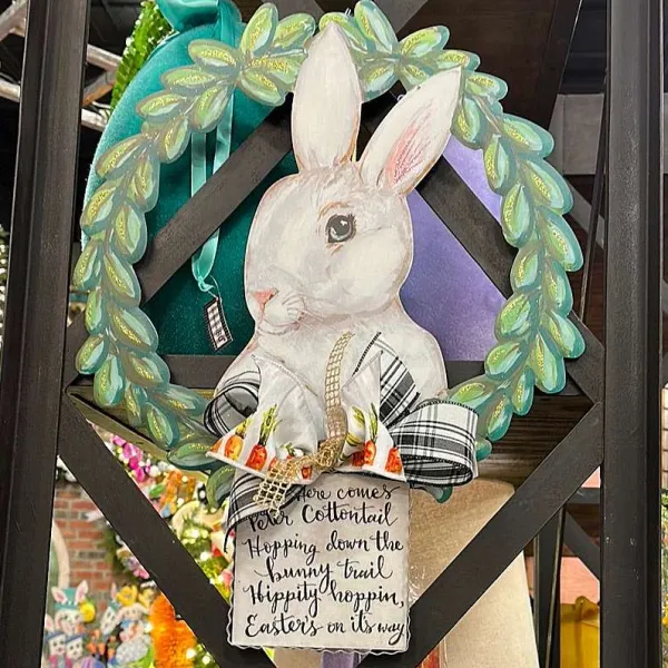 Hanging Decor^The Round Top Collection Rabbit Wreath Gallery Art
