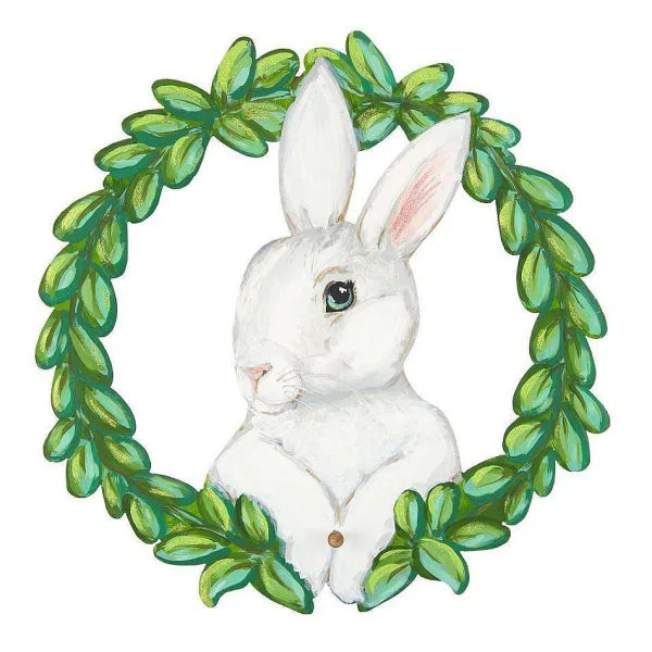 Hanging Decor^The Round Top Collection Rabbit Wreath Gallery Art