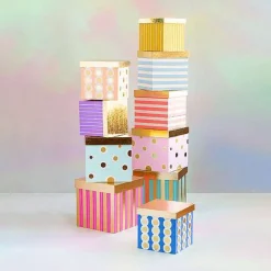 Table Decor^Glitterville Rainbow Gilded Nesting Boxes Set By