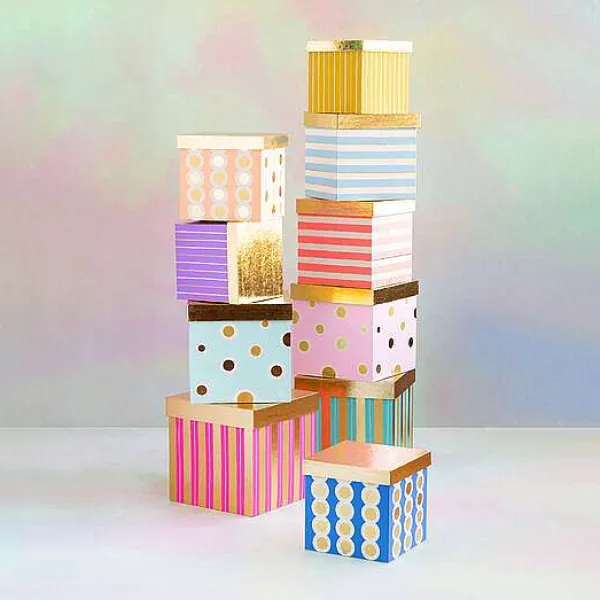 Table Decor^Glitterville Rainbow Gilded Nesting Boxes Set By