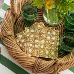 Spring^Hester & Cook Rattan Weave Cocktail Napkin Set