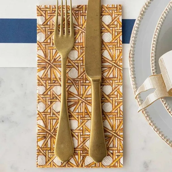 Spring^Hester & Cook Rattan Weave Guest Napkin Set