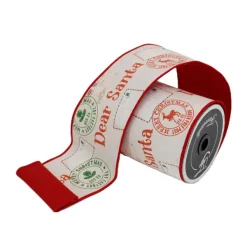 Ribbon^Farrisilk Red And Green Dear Santa Ribbon 4