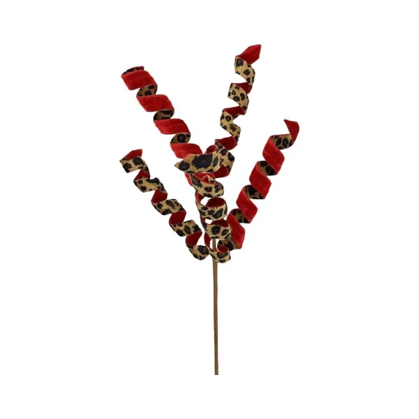 Floral^Liberty Floral Red And Leopard Frizzy Curly Pick