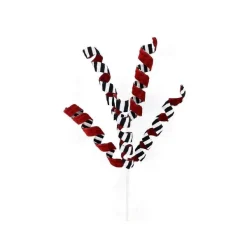 Sprays^Liberty Floral Red And Striped Frizzy Curly Pick