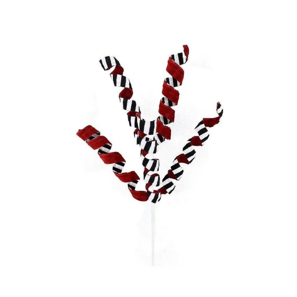 Floral^Liberty Floral Red And Striped Frizzy Curly Pick
