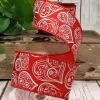 Ribbon^D. Stevens Red And White Bandana Heart Ribbon 2.5" X 10Yds