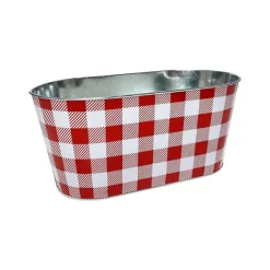 Planters^Craig Bachman Red And White Check Planter