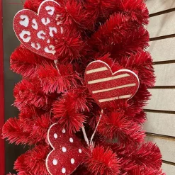 Floral^Craig Bachman Red And White Glittery Heart, 25"