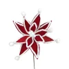 Floral^Direct Export Co. Red And White Velvet Jester Poinsettia Stem