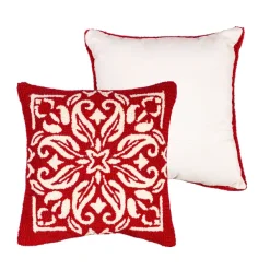 Pillows^Evergreen Red Bandana Hooked Throw Pillow