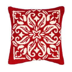 Pillows^Evergreen Red Bandana Hooked Throw Pillow