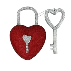 Figurines^Liberty Floral Red Bling Heart Lock & Key