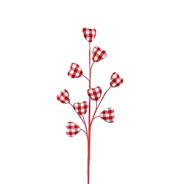 Floral^Liberty Floral Red Gingham Heart Spray
