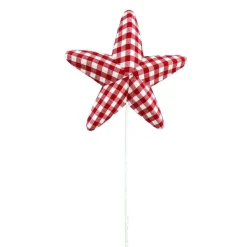 Floral^Liberty Floral Red Gingham Star Pick