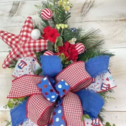 Picks^Liberty Floral Red Gingham Star Pick
