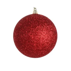 Ball Ornaments^Farrisilk Red Glitter Ball Ornament, 6"