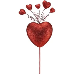 Picks^Craig Bachman Red Glitter Heart With Springy Hearts Hpick, 27.5"