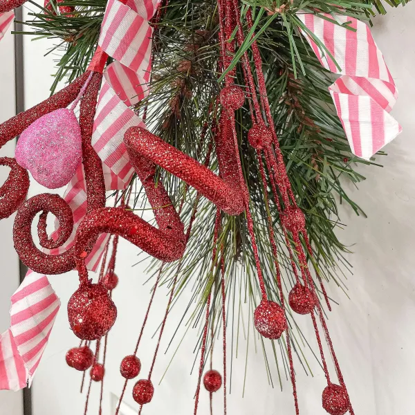 Floral^Craig Bachman Red Glitter Tubing Coil Spray