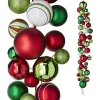 Garlands^RAZ Red, Green, White Ball Garland, 4'