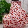 Ribbon^D. Stevens Red Heart Doodles On White Ribbon, 4" X 10Yd