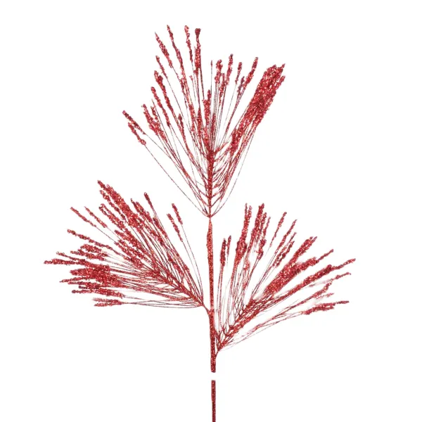 Floral^Direct Export Co. Red Iced Long Needle Spray