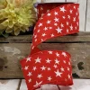 Ribbon^D. Stevens Red Linen Stars Ribbon, 2.5" X 10Yd
