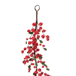 Floral Decor^Regency Red Mixed Berry Leaf Garland, 48"