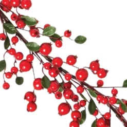 Floral Decor^Regency Red Mixed Berry Leaf Garland, 48