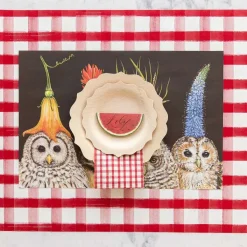 Party Diy^Hester & Cook Red Painted Check Cocktail Napkin Set