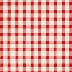 Kitchen & Dining^Hester & Cook Red Painted Check Cocktail Napkin Set