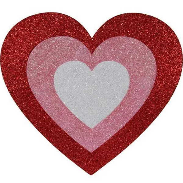 Wall Decor^Craig Bachman Red, Pink, And White Glittered Heart