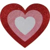 Table Decor^Craig Bachman Red, Pink, And White Glittered Heart