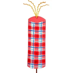 Pot Stakes^The Round Top Collection Red Plaid Firecracker Yard Display