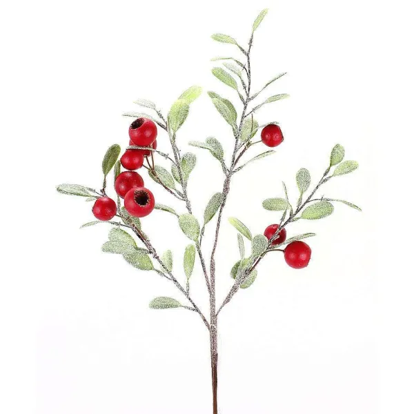 Floral^Direct Export Co. Red Pod Leaf Frosted Pick