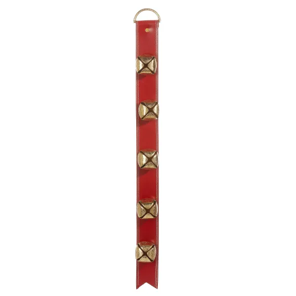 Hanging Decor^RAZ Red Sleigh Bell Door Hanger, 32"