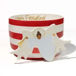 Kitchen & Dining^Happy Everything Red Stripe Big Bowl By !