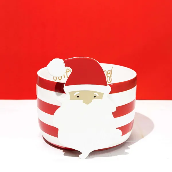 Kitchen & Dining^Happy Everything Red Stripe Big Bowl By !