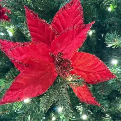 Floral^Craig Bachman Red Textured Poinsettia