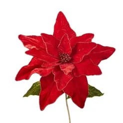 Floral^RAZ Red Velvet Poinsettia Stem