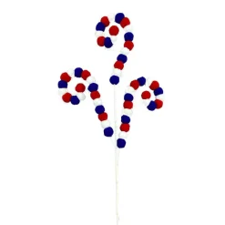 Sprays^Liberty Floral Red, White, And Blue Felt Ball Curly Spray