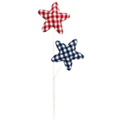 Sprays^Liberty Floral Red, White, And Blue Gingham Star Spray