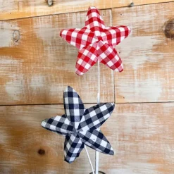 Sprays^Liberty Floral Red, White, And Blue Gingham Star Spray
