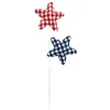 Floral^Liberty Floral Red, White, And Blue Gingham Star Spray