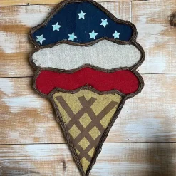 Door Decor^Liberty Floral Red, White And Blue Ice Cream Burlee