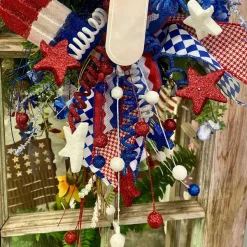 Sprays^Liberty Floral Red, White And Blue Star Ball & Twist Spray