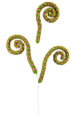 Sprays^Liberty Floral Red, White, And Green Spiral Curly Spray
