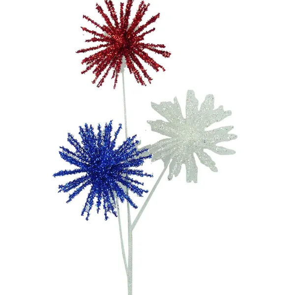 Floral^Liberty Floral Red, White, Blue Glitter Pom Spray